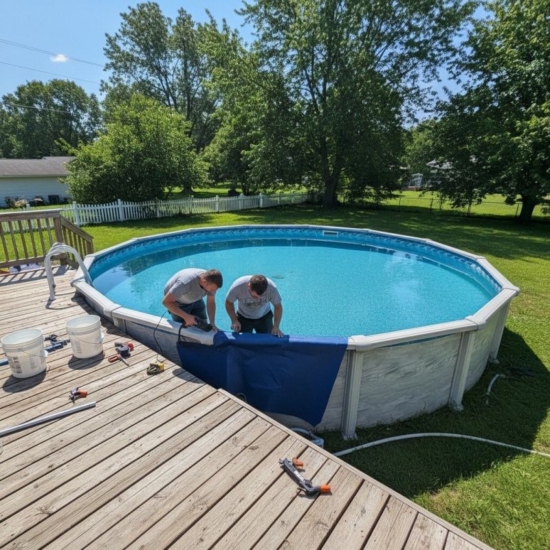 Above Ground Pool Liner Repair detail