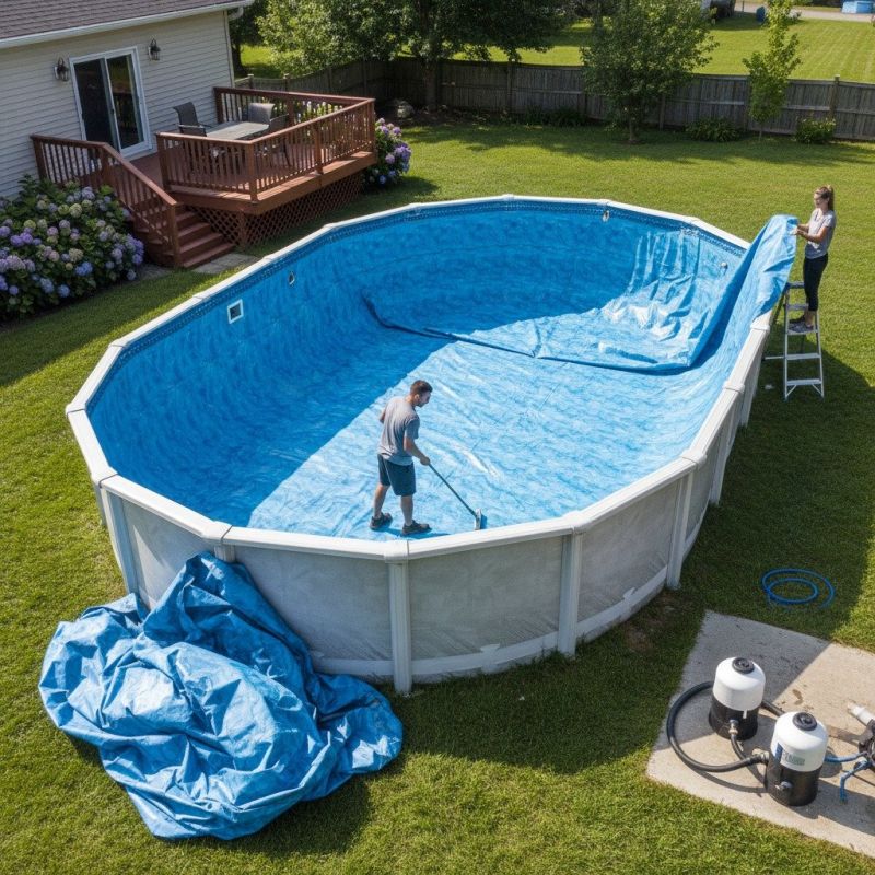 Above Ground Pool Liner Repair detail