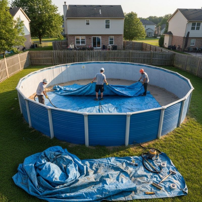 Above Ground Pool Liner Repair detail